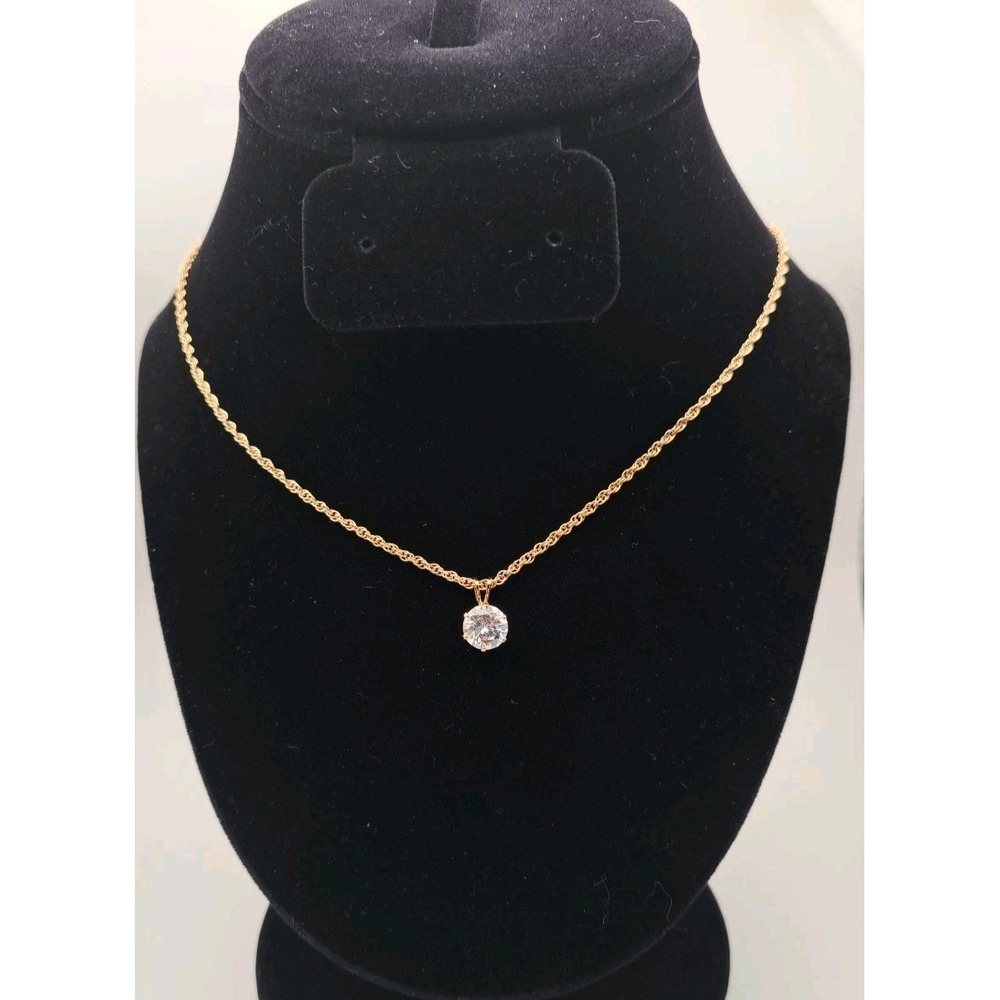 Vintage Signed Park Lane Gold Tone necklace with pendant 16 Inch Rope Chain